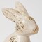 Set of 2 White & Gold Easter Bunny Figurines – Wabi Sabi Pressed Wood Rabbit Statues for Spring Tabletop, Farmhouse Shelf & Mantel Décor